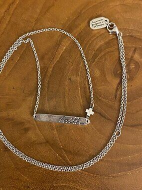 RETIRED James Avery Faith Horizon Bar Necklace, Sterling Silver